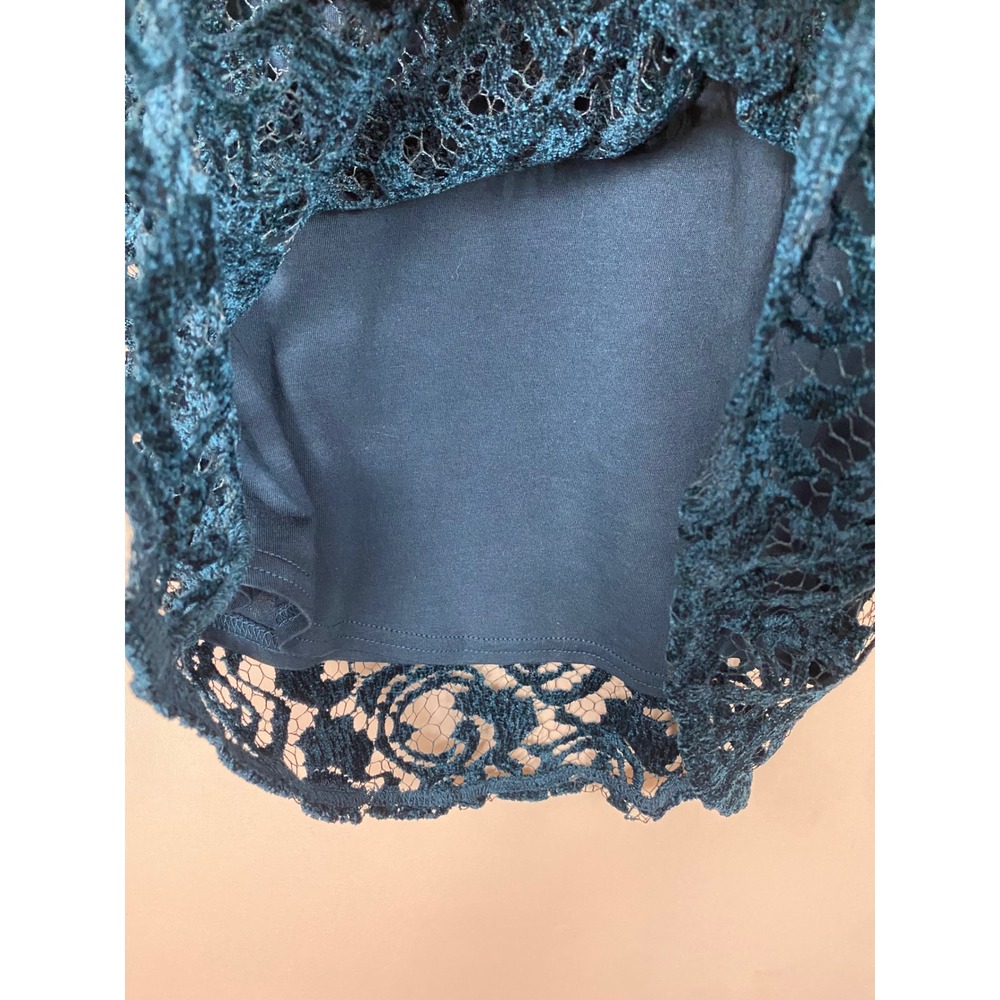 NWT Sundance Remarkable Beauty XS Blue Floral Lace Long Sleeve Lined Blouse Boho - Picture 6 of 8